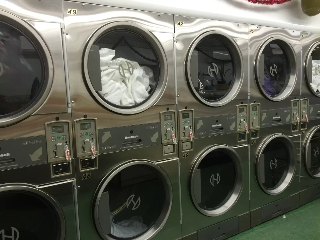 Commercial dryer machines at Village Launderette