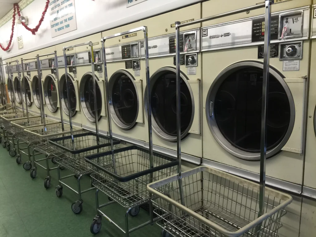 Row of washers at Village Launderette