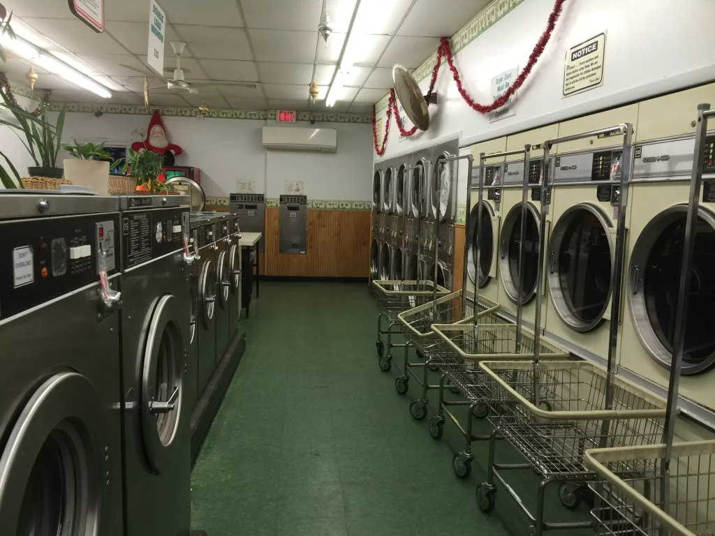 Washer and dryer units in use