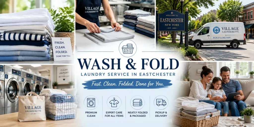 wash and fold in Easterchester NY image of person folding clothes